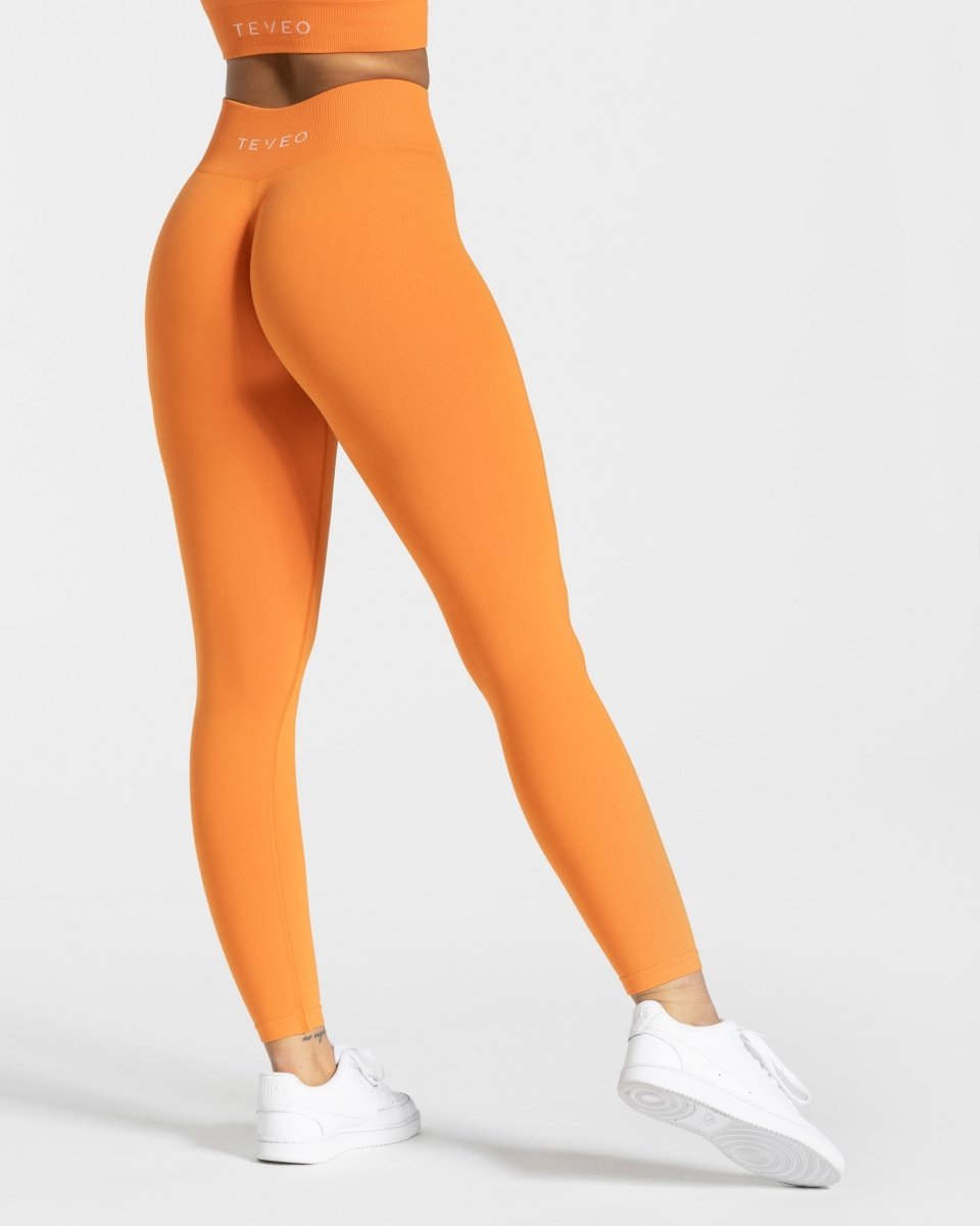 Teveo Timeless Scrunch Leggings Orange | GRFKYT-691