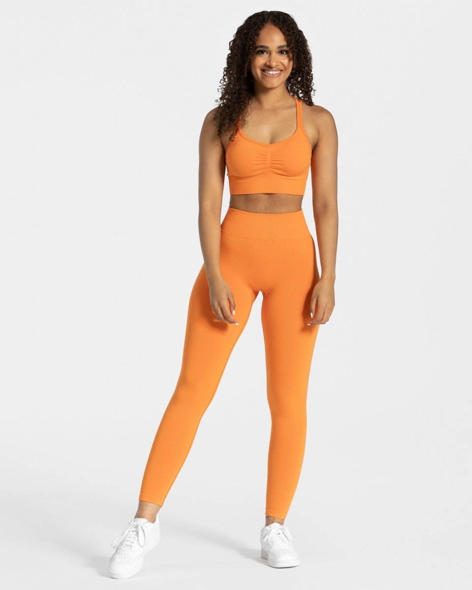 Teveo Timeless Scrunch Leggings Orange | GRFKYT-691