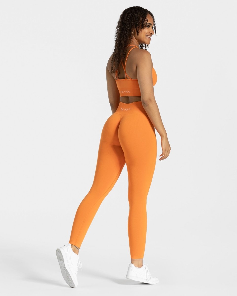 Teveo Timeless Scrunch Leggings Orange | GRFKYT-691