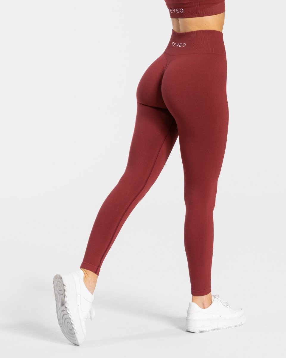 Teveo Timeless Scrunch Leggings Rot | KTDLPB-675