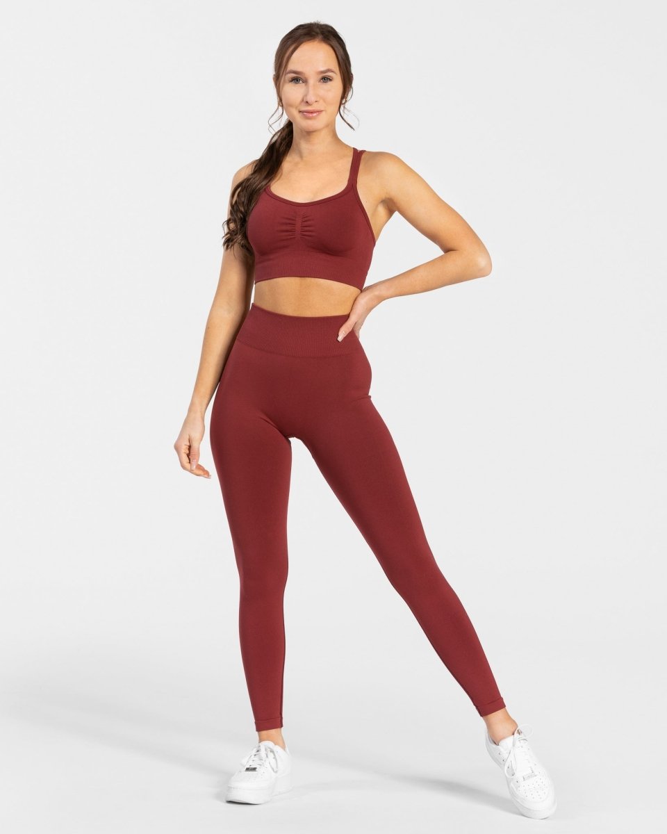 Teveo Timeless Scrunch Leggings Rot | KTDLPB-675