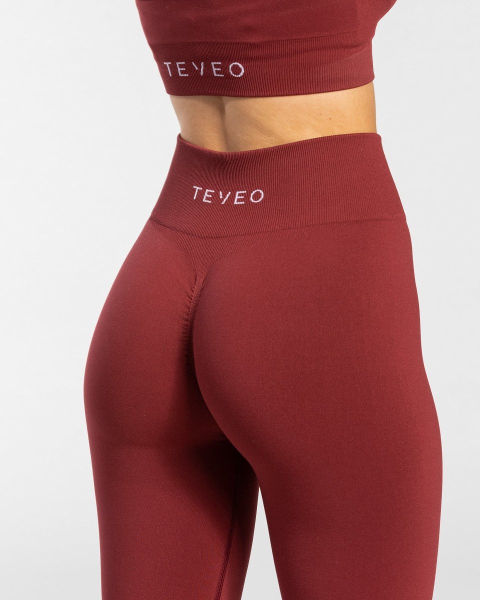 Teveo Timeless Scrunch Leggings Rot | KTDLPB-675