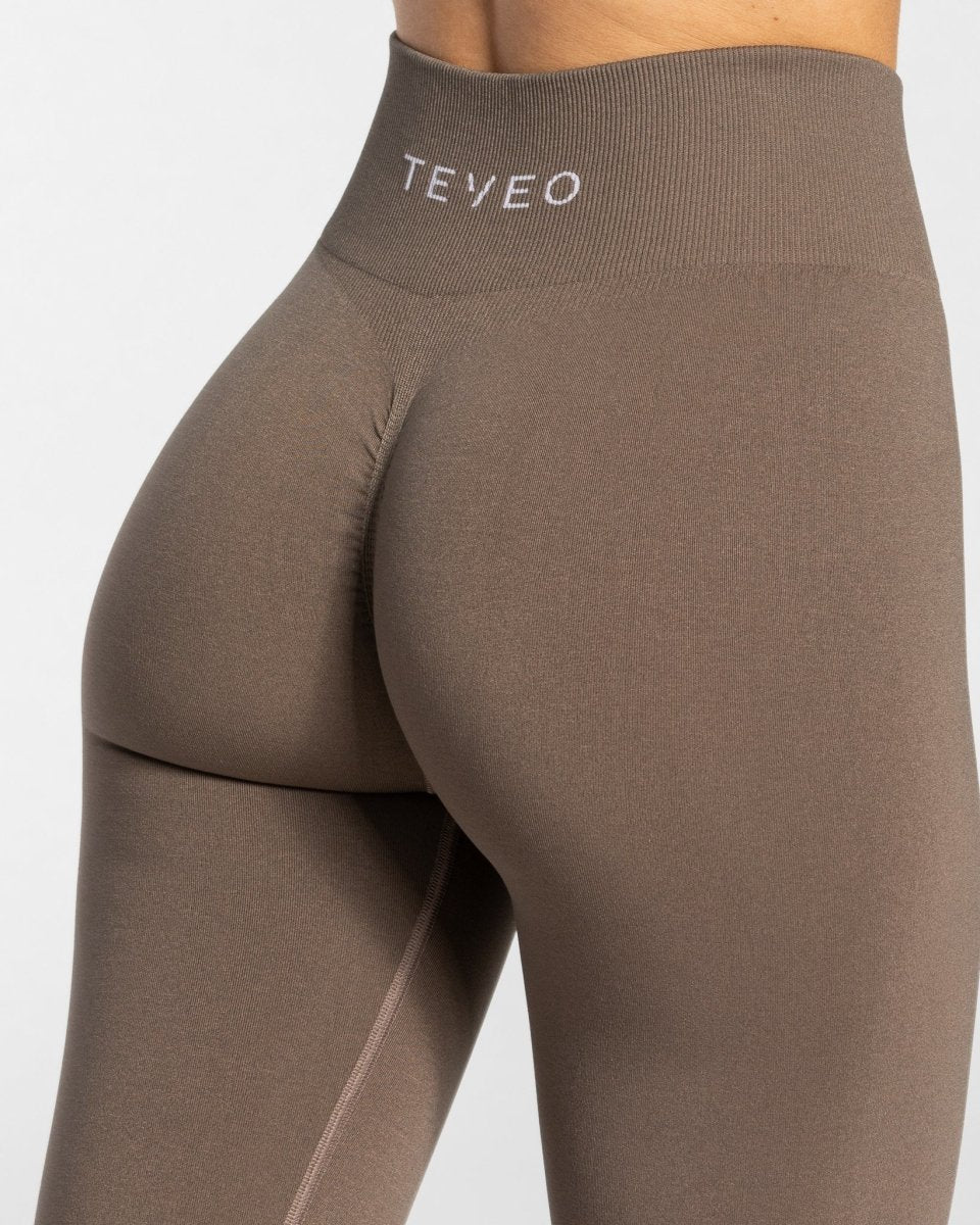 Teveo Timeless Scrunch Leggings Taupe | ROTHEC-758