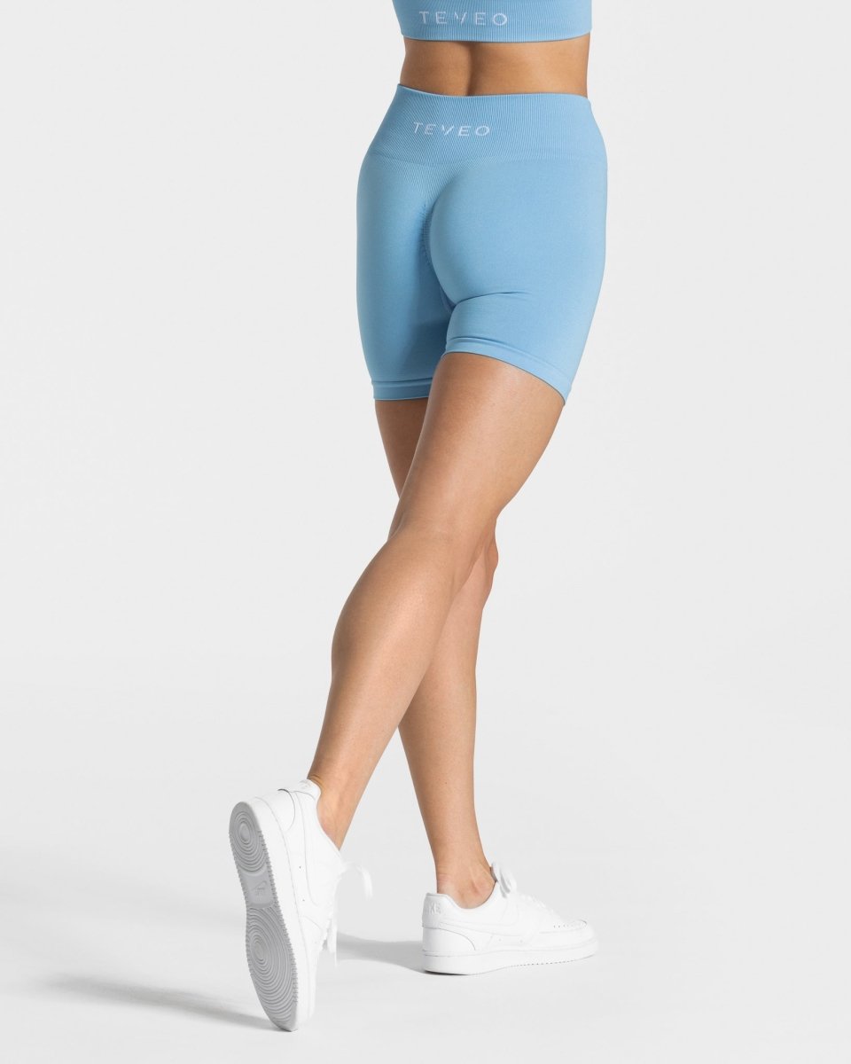 Teveo Timeless Scrunch Shorts Blau | CNERXL-942