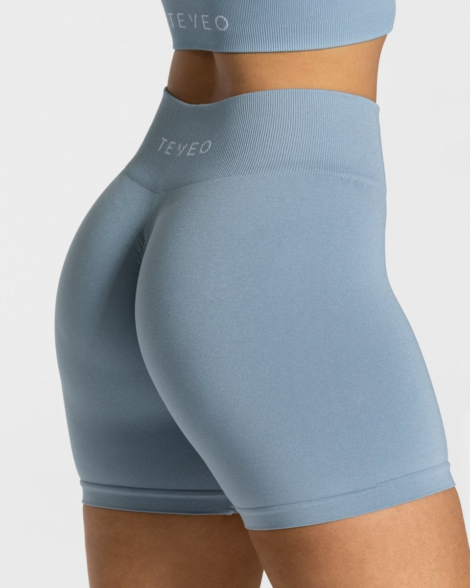 Teveo Timeless Scrunch Shorts Blau | XNOVGK-162