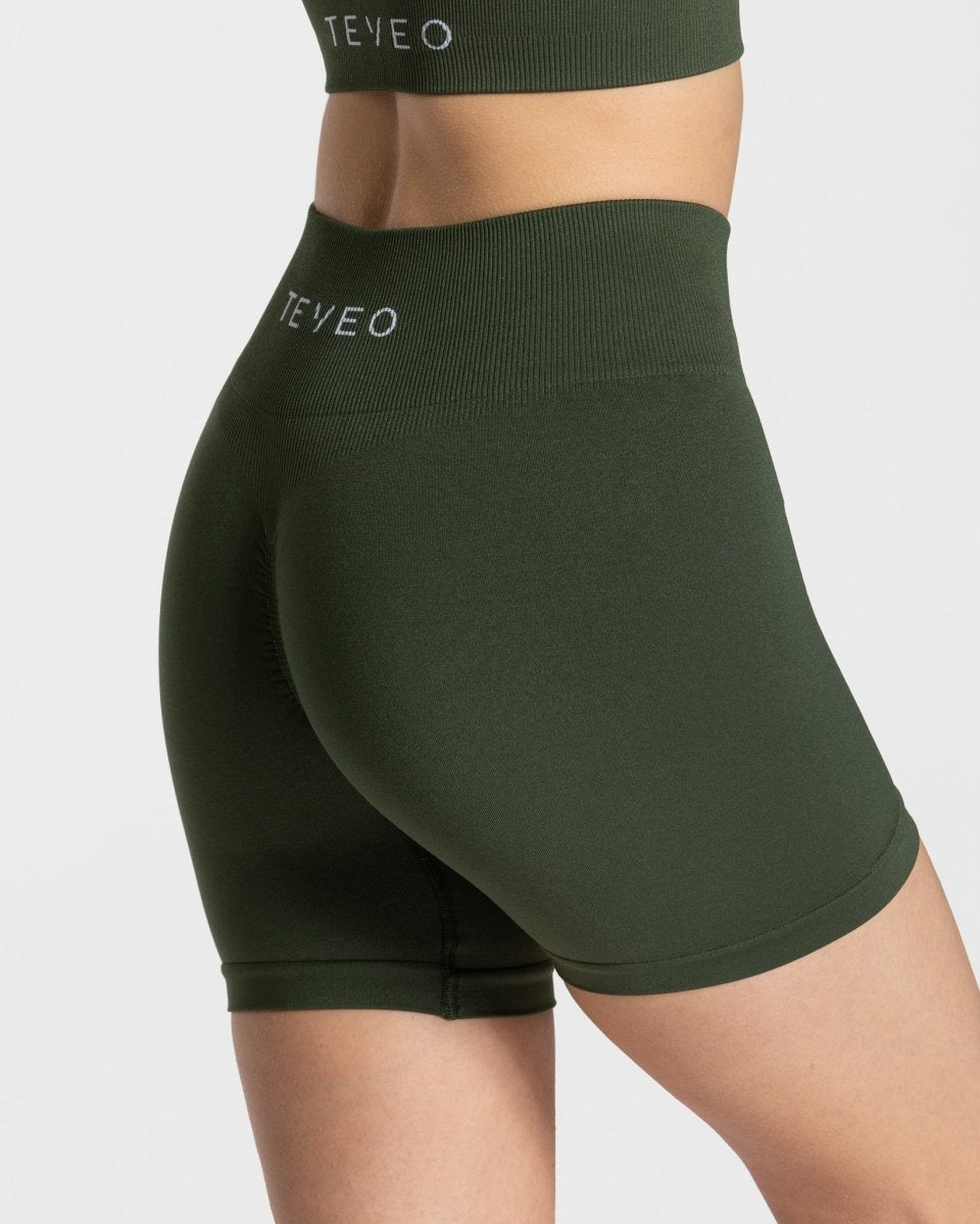 Teveo Timeless Scrunch Shorts Khaki | RJNZUD-184